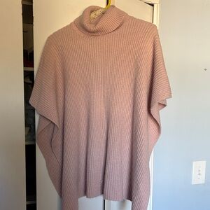 Cozy Pink Turtleneck Sweater/poncho NWOT